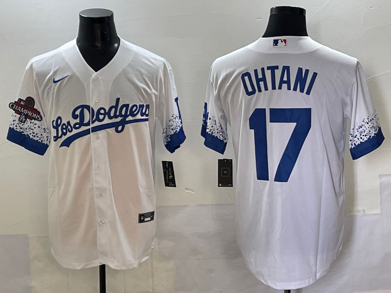 Men Los Angeles Dodgers #17 Ohtani white Nike MLB 2025 Jersey style 10->los angeles dodgers->MLB Jersey